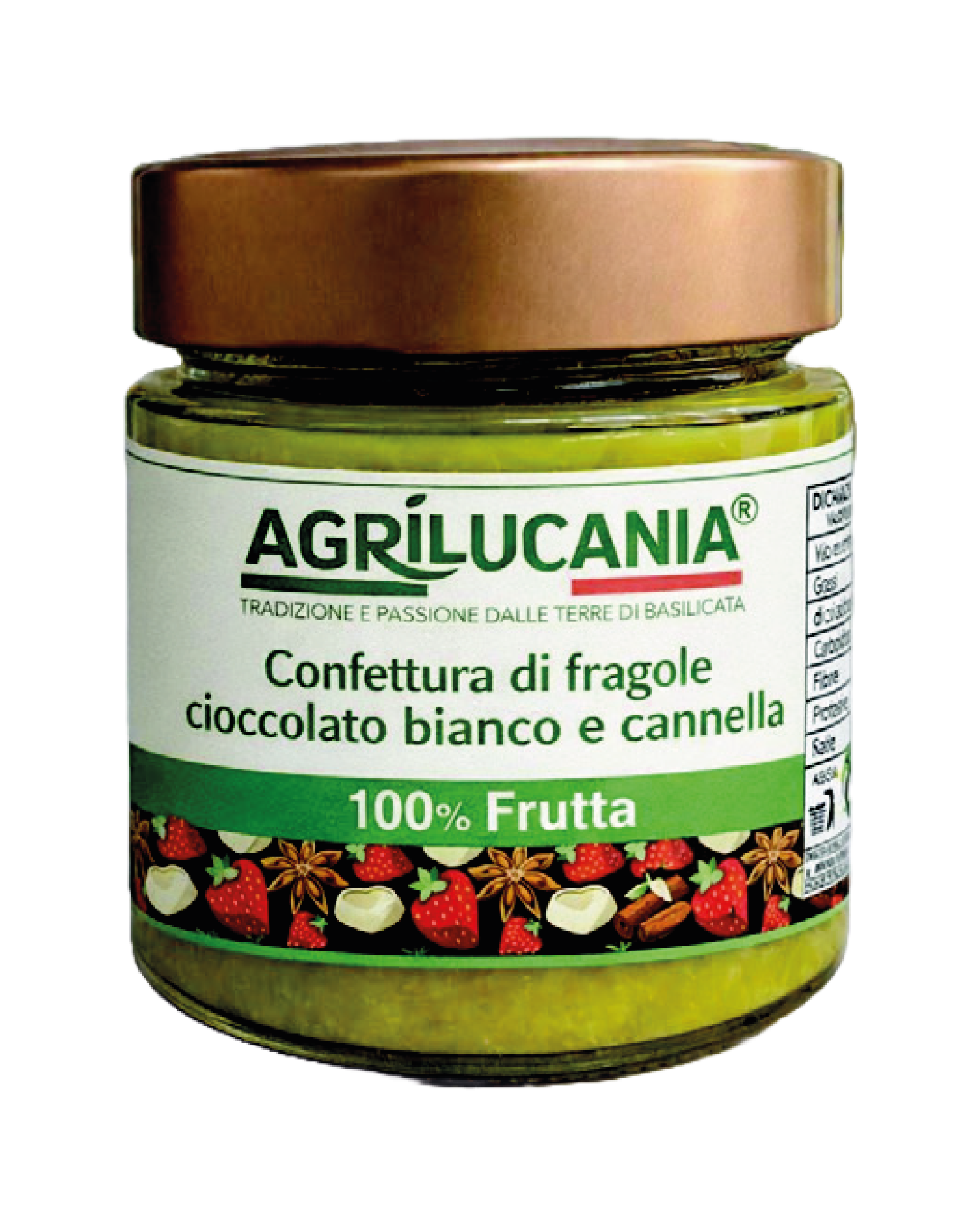 Confettura di fragole cioccolato bianco e cannella 200g