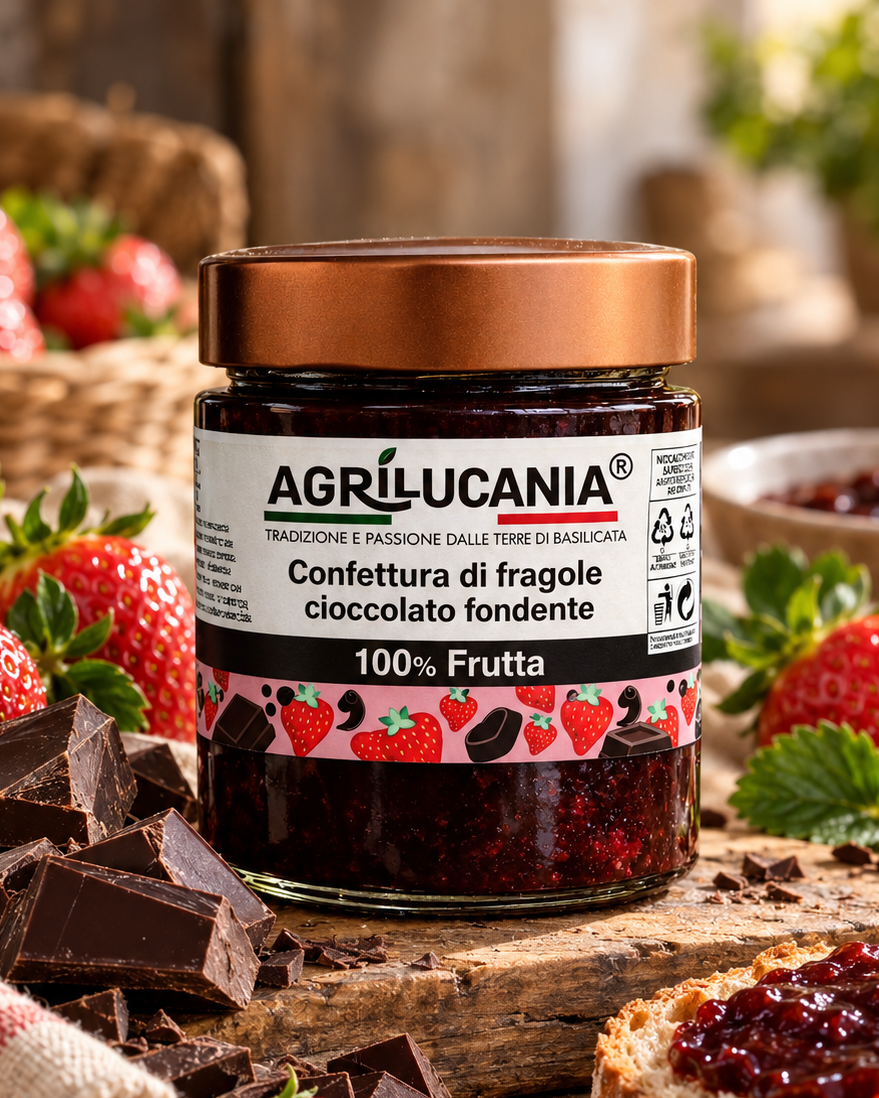 Confettura di fragole e cioccolato fondente 200g